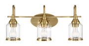 Twilight Three Lights Brushed Gold Contemporary Vanity Light
