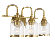 Twilight Three Lights Brushed Gold Contemporary Vanity Light