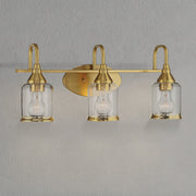 Twilight Three Lights Brushed Gold Contemporary Vanity Light