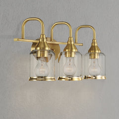 Twilight Three Lights Brushed Gold Contemporary Vanity Light