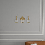 Twilight Three Lights Brushed Gold Contemporary Vanity Light