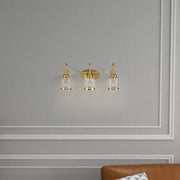 Twilight Three Lights Brushed Gold Contemporary Vanity Light