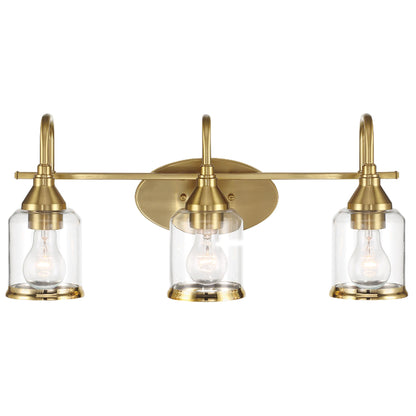 Twilight Three Lights Brushed Gold Contemporary Vanity Light