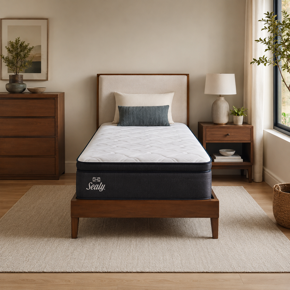 Mattress in a furnished bedroom