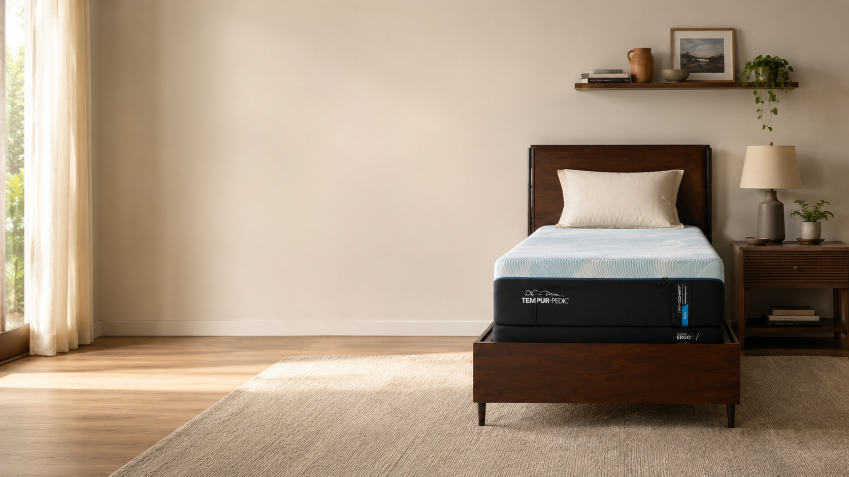 Adjustable mattress in a modern bedroom