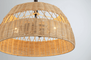 Twinkle 2-Light Rattan Semi-Flush Mount | Black Metal & Woven Farmhouse Ceiling Light