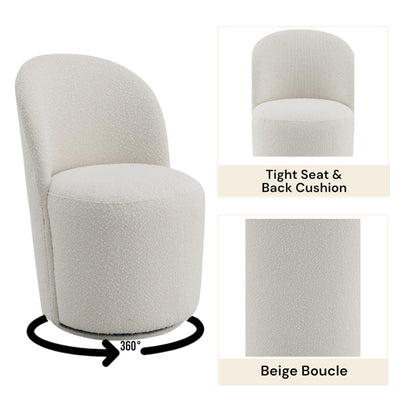 Hollis Boucle Upholstered Side Chair w/Swivel (Set-2)