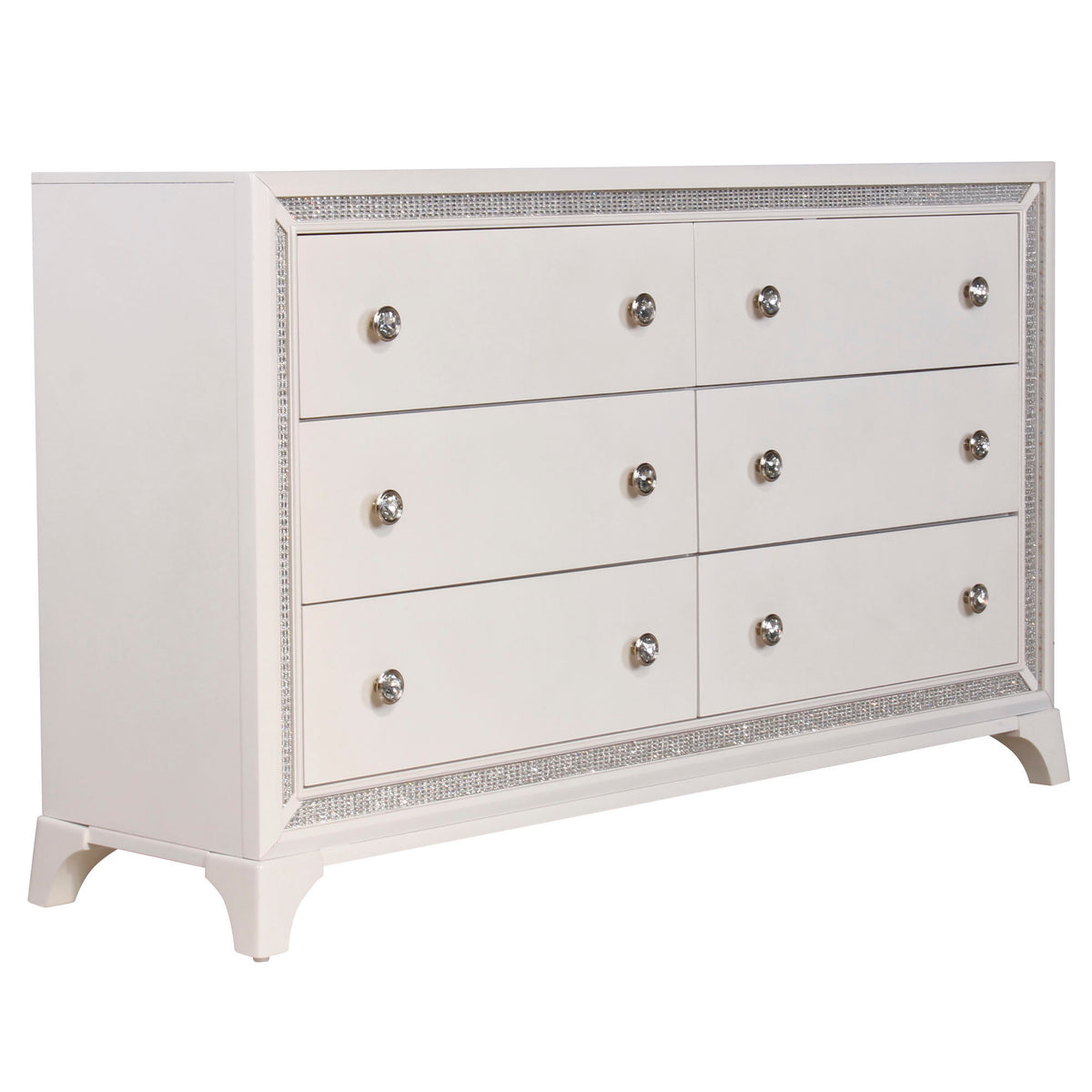 Cassie Dresser and Mirror Set in Pearl Finish