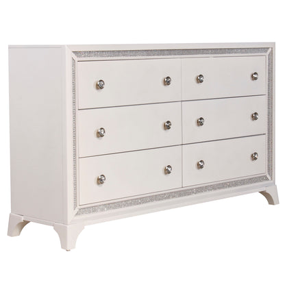 Cassie Dresser and Mirror Set in Pearl Finish