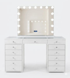 Sofia White Vanity Table with Drawers