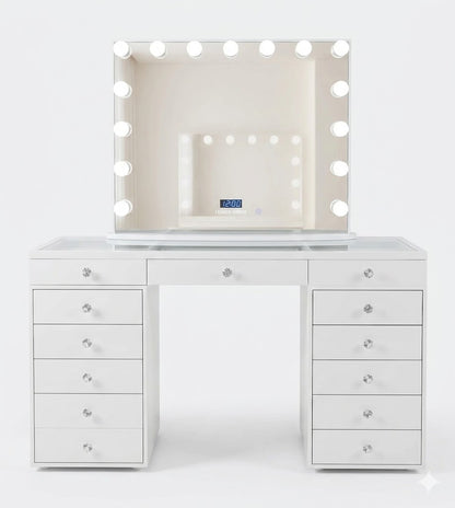 Sofia White Vanity Table with Drawers