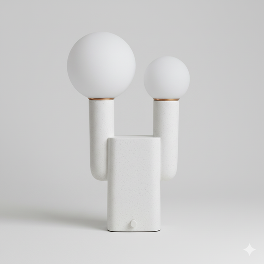 20x12" Double Head Totem Lamp – White