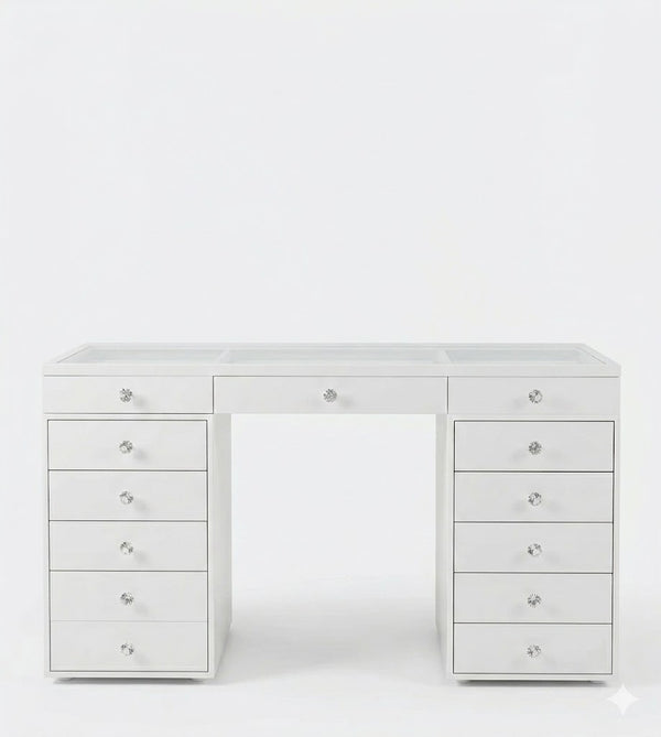 Sofia White Vanity Table with Drawers
