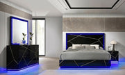 Esther Bedroom Set in Black with LED Lighting