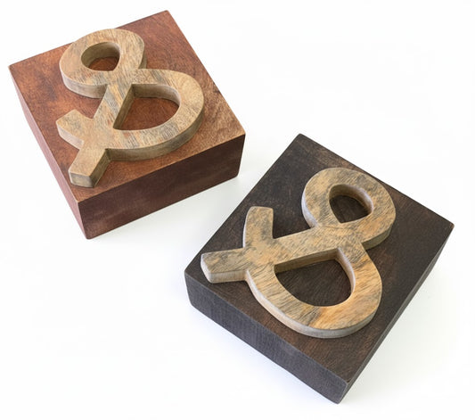 Wood Block Ampersand Accent Set