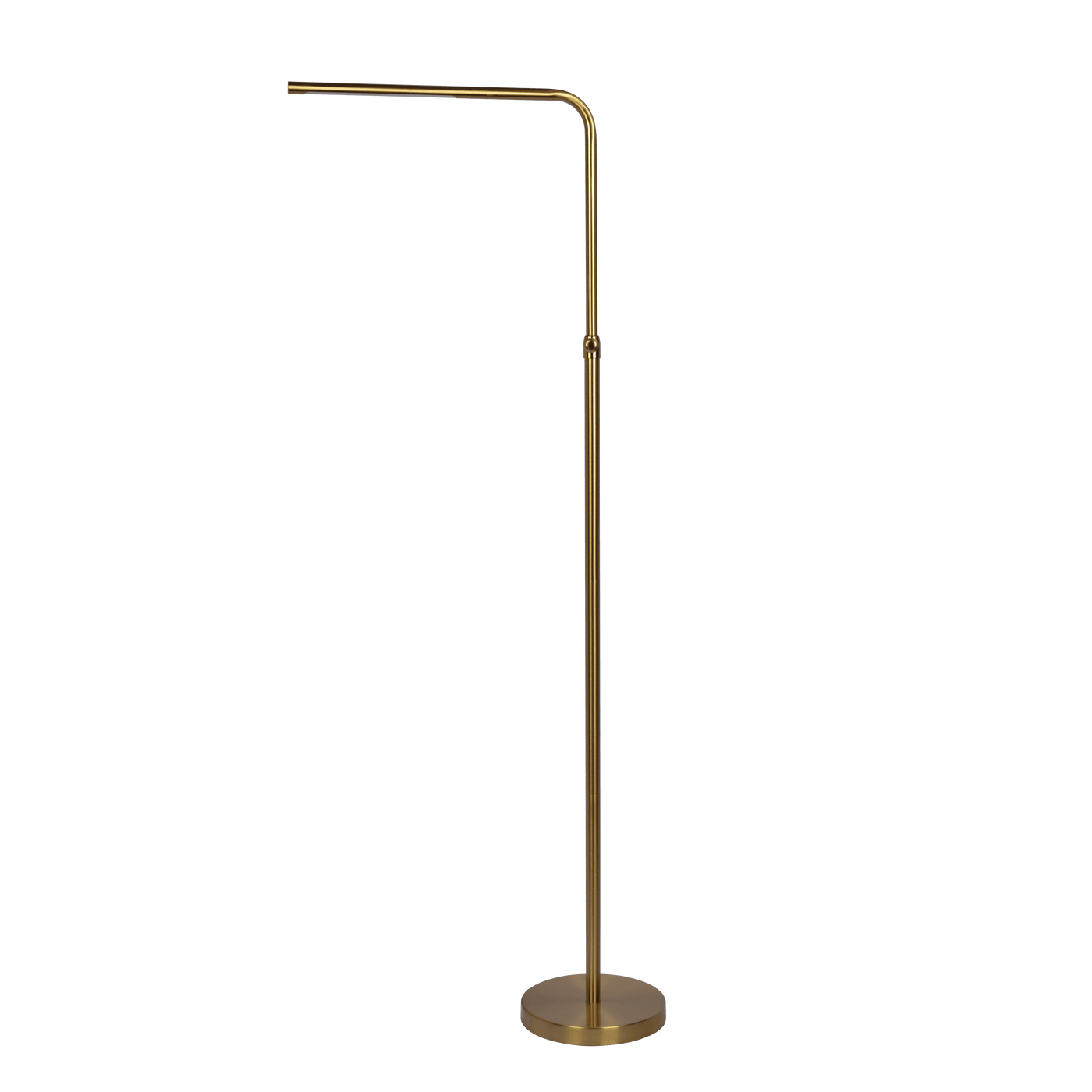 Verve Brassed Gold Floor Lamp with On/Off Switch Adjustable Led Round Base