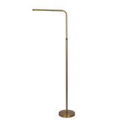 Verve Brassed Gold Floor Lamp with On/Off Switch Adjustable Led Round Base