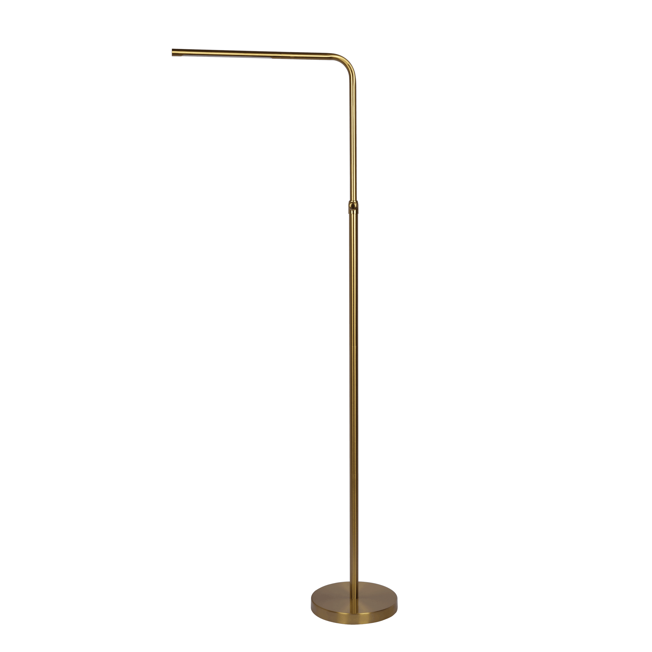 Verve Brassed Gold Floor Lamp with On/Off Switch Adjustable Led Round Base