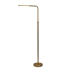 Verve Brassed Gold Floor Lamp with On/Off Switch Adjustable Led Round Base