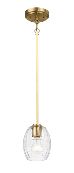 Vista Single Pendant Chain Hanging Light with Clear Glass - Satin Brass