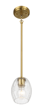 Vista Single Pendant Chain Hanging Light with Clear Glass - Satin Brass