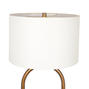 Vivid Brass Ring Base Floor Lamp with Large White Drum Shade