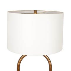 Vivid Brass Ring Base Floor Lamp with Large White Drum Shade
