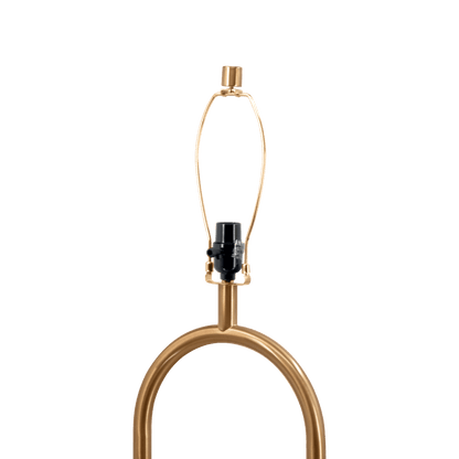 Vivid Brass Ring Base Floor Lamp with Large White Drum Shade