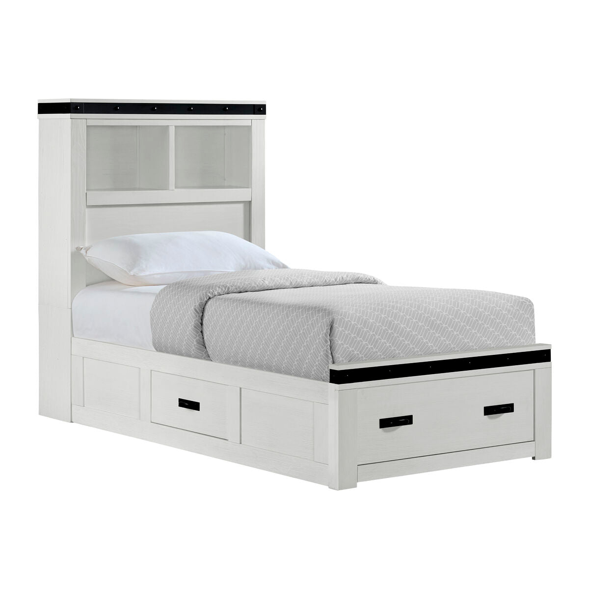 Wade Youth Platform Storage Bed in White