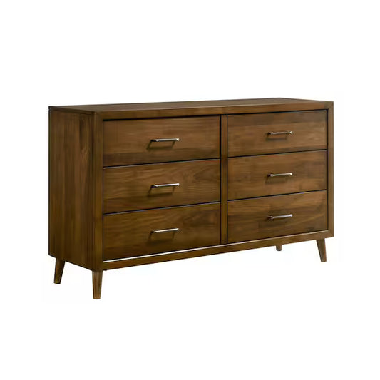 Malibu 6-Drawer Dresser – Walnut
