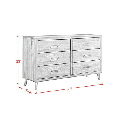Malibu 6-Drawer Dresser – Walnut