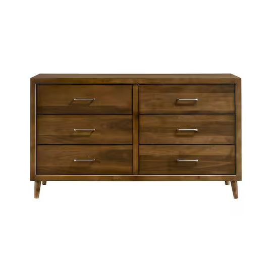 Malibu 6-Drawer Dresser – Walnut