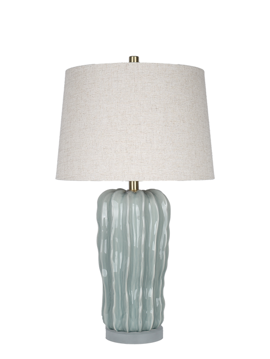 Wave Crest Ceramic & Frosted Crystal Table Lamp (Case Pack 2)
