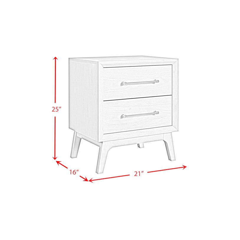Westland 2-Drawer Nightstand in Almond