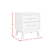 Westland 2-Drawer Nightstand in Almond
