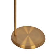 Zenith Offset Brass Base Floor Lamp with Drum-shaped Linen Shade