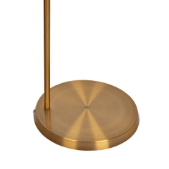 Zenith Offset Brass Base Floor Lamp with Drum-shaped Linen Shade