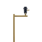Zenith Offset Brass Base Floor Lamp with Drum-shaped Linen Shade