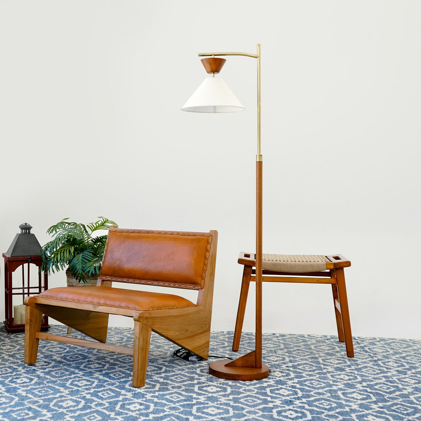 Lámpara de pie marrón Zensa