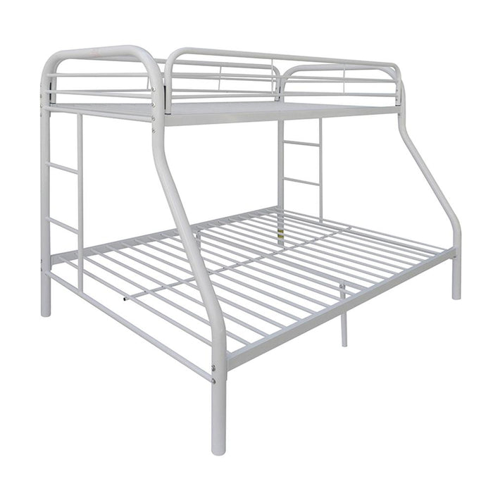 Tritan White Bunk Bed (Twin/Full) - Canales Furniture