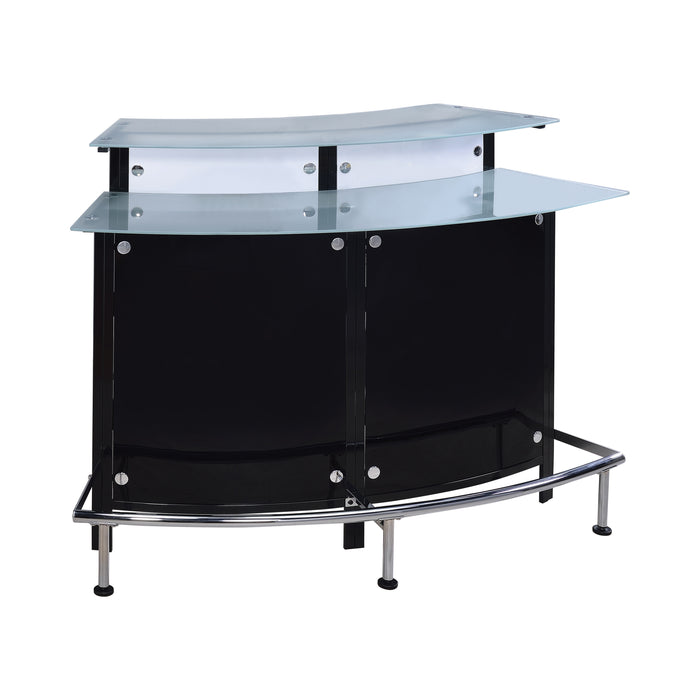 Glass Top Bar Unit Black - Canales Furniture