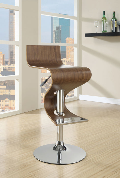 Adjustable Bar Stool Walnut And Chrome - Canales Furniture