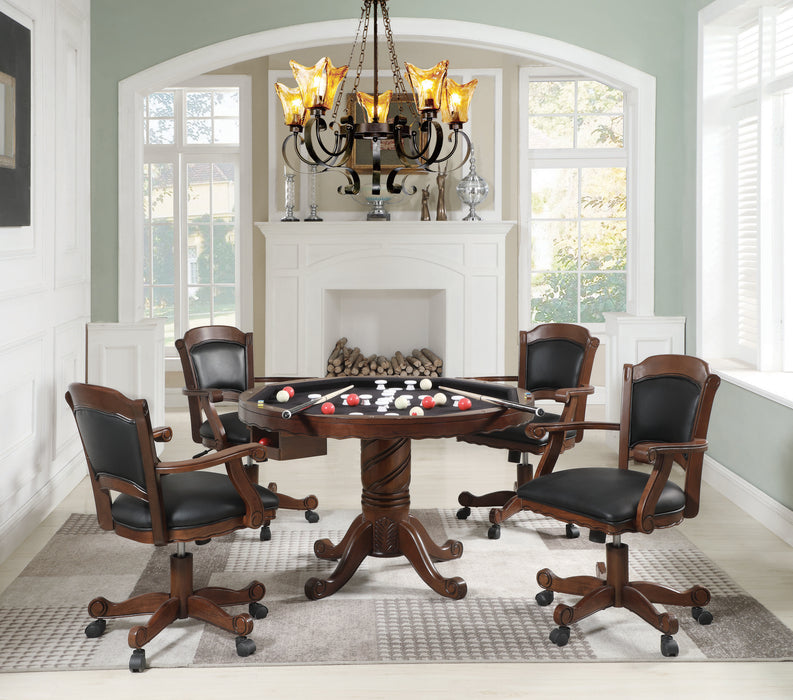 Turk Game Chair With Casters Black And Tobacco - Canales Furniture
