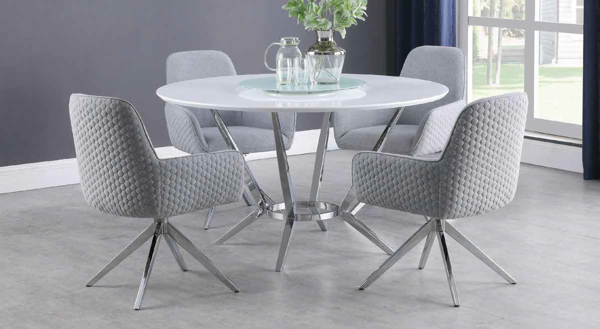 Abby Dining Set White and Light Grey