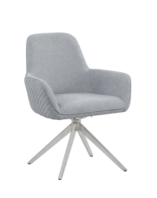 Abby Flare Arm Side Chair Light Grey And Chrome - Canales Furniture