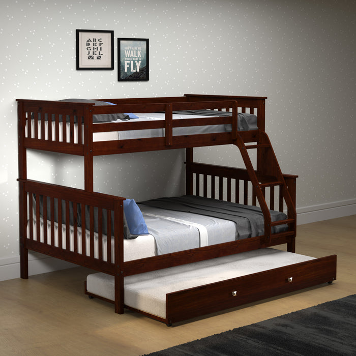 Twin/Full Mission Bunk Bed Cappuccino