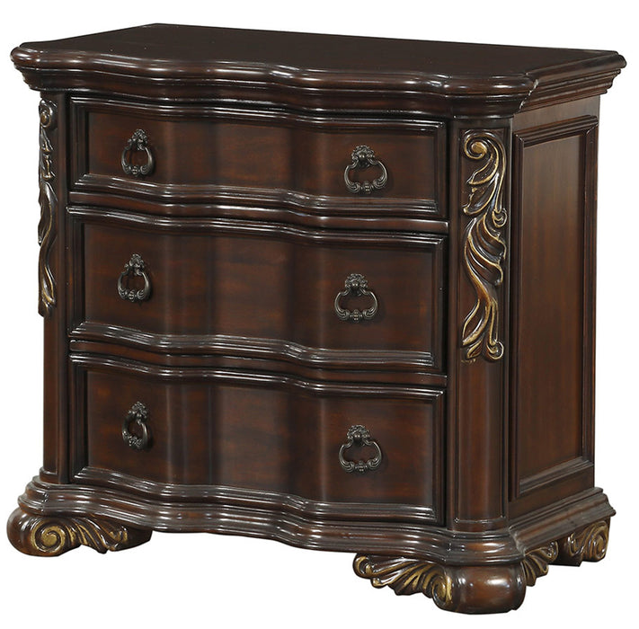 Homelegance Royal Highlands 3 Drawer Nightstand in Rich Cherry 1603-4 - Canales Furniture
