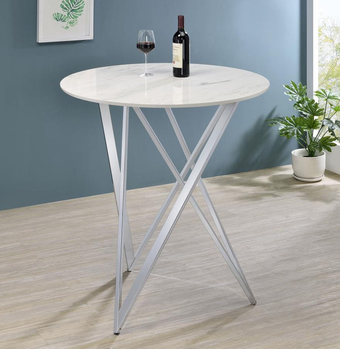 Bexter Faux Marble Round Top Bar Table