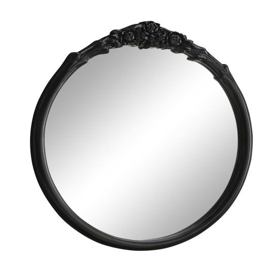 Vintage Round Black Mirror