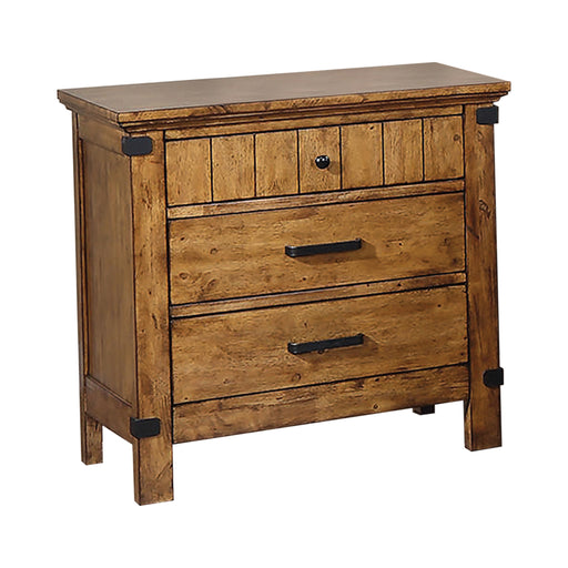 Brenner 3-Drawer Night Stand Rustic Honey - Canales Furniture